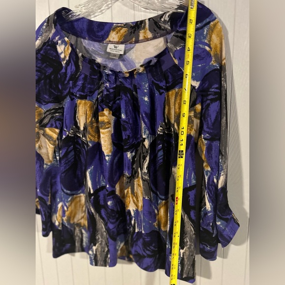 Worthington Women’s Purple/Yellow/Black Top Size PM - Picture 9 of 13